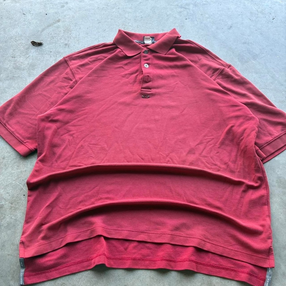 Vintage 90s Oakley Software Polo Red Faded Metal Y2K Tech Shirt